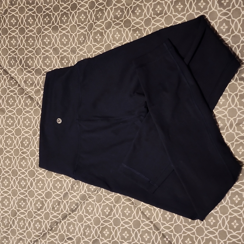 Lululemon High Rise Leggings Size 4 Dark Blue Excellent Condition